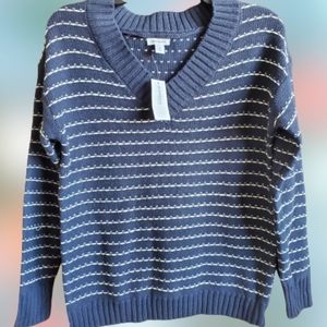 Westport v neck long sleeves sweater, medium, blue